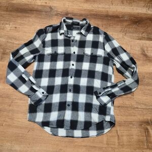 Lucky Brand Black and White Checkered Button Down Shirt  Classic Fit Medium